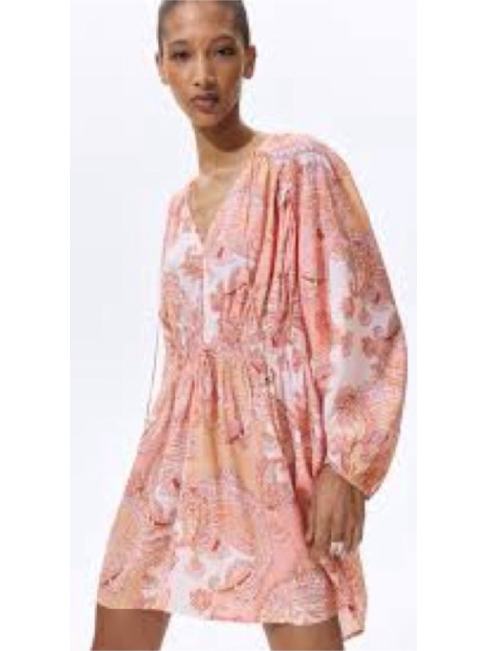 NWT H&M Light Pink Paisley Oversized Tunic Dress